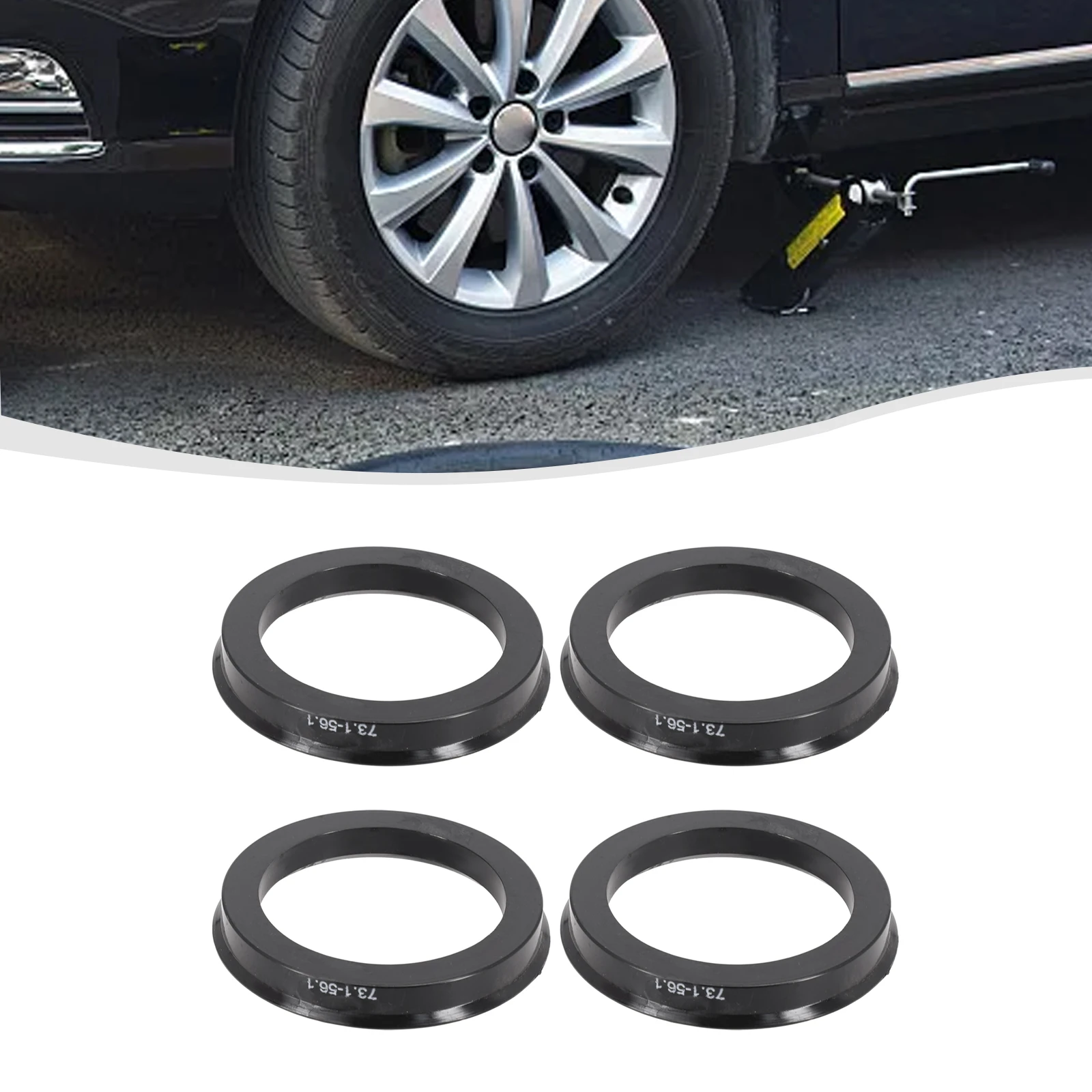 

Auto Parts Hub Centric Rings 4 Pieces Aluminum Black Car Accessories Replacement Brand New For Mini R50/R53 01-06