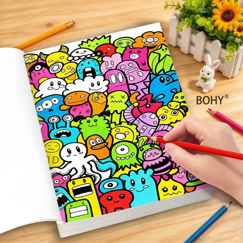 1 Immersive Sketching and Coloring Drawing Book, 22 Pages, Adult Hand Drawn Stress Relief, Amateur Painting Enthusiasts Practice