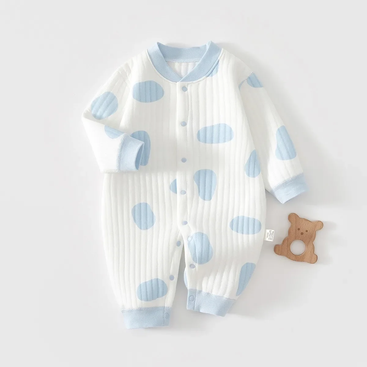 Autumn Winter 0-24M Baby Cotton Romper Thickened Warm Onesies Clothes Cute Pattern Todder Boys Girls Sleepwear Pajamas