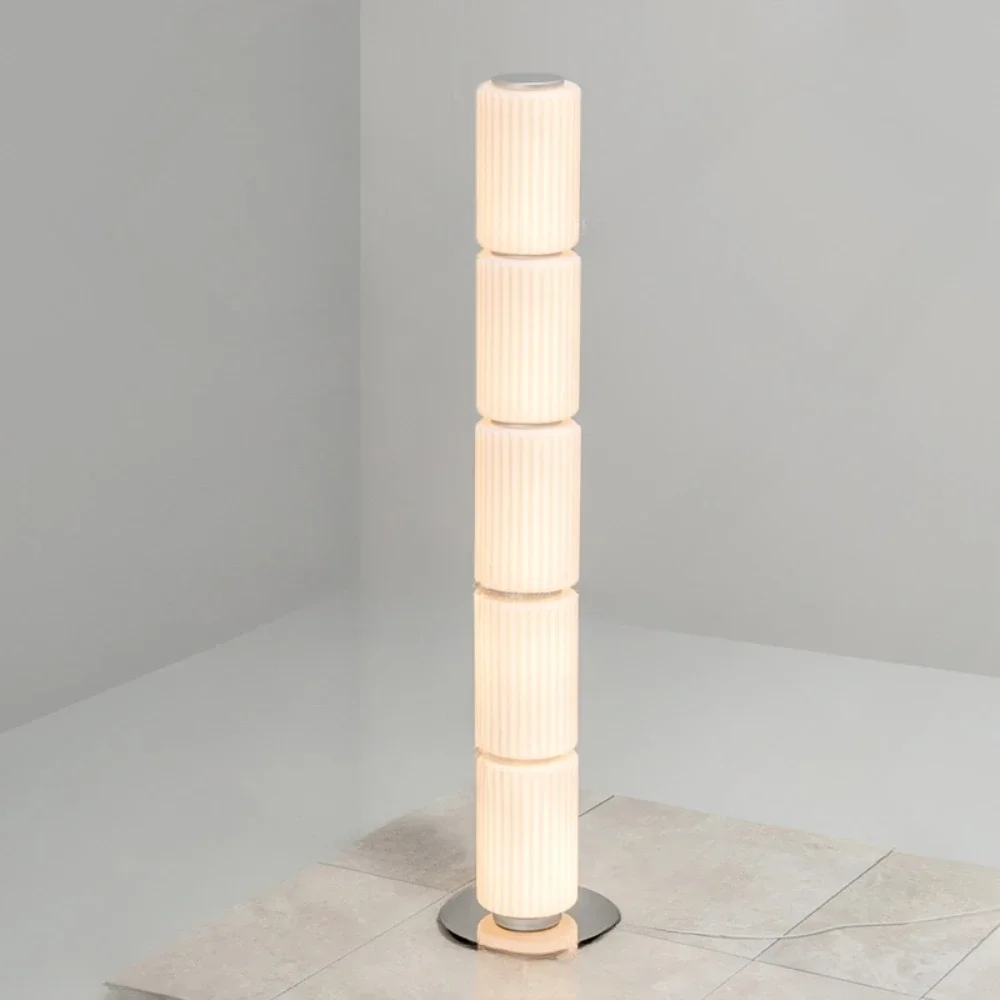 Nordic LED Stand Lighting Italy Designer Floor Lights for Indoor Living Room Bedroom Decor  Smoke White Glass Bright Floor Lamps