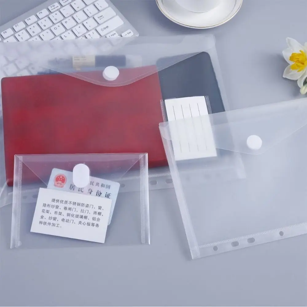 Thickened A4/A5/A7/A8 File Folder Transparent Plastic Document Folder Waterproof Stationery Bag Students