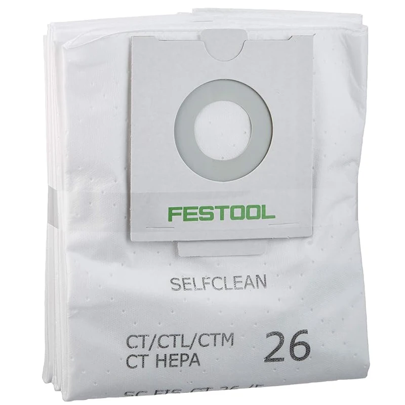 FESTOOL Self Cleaning Dust Bag SC-FIS-CT 26/5 38/5 48/5 HEPA Polar Fleece Vacuum Filter Bag 496186 496187 497539 5PCS