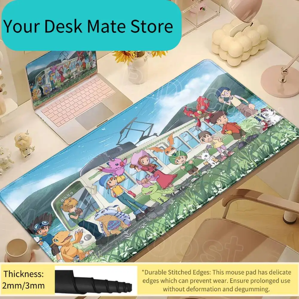 Mousepad Anime Digimon Adventure Gamer Office Desk Mat Large Computer Non-slip Lockedge HD Print BEATBREAK Mouse Pad Accessories 2