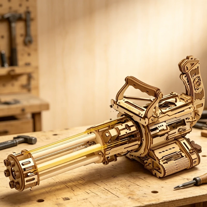 

Gatling Gun Simulation Building Blocks, Shootable Assembled Model, 3D Puzzle, Decorative Collectible, Unique Gift