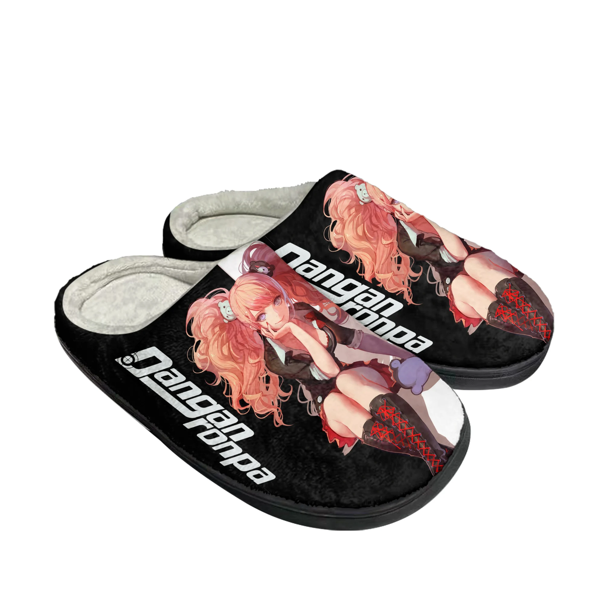 Cartoon Game Danganronpa Junko Enoshima Home Cotton Slippers Men Women Plush Bedroom Casual Keep Warm Shoes Tailor Made Slipper