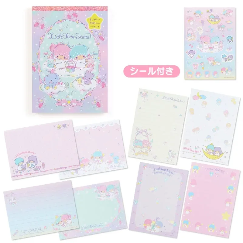 14CM Sanrios Kawaii Cute My Melody Hello Kittys Kuromi Cinnamoroll Laser Cartoon Tearable Message Pad Notepad Sticker Hand Ledge