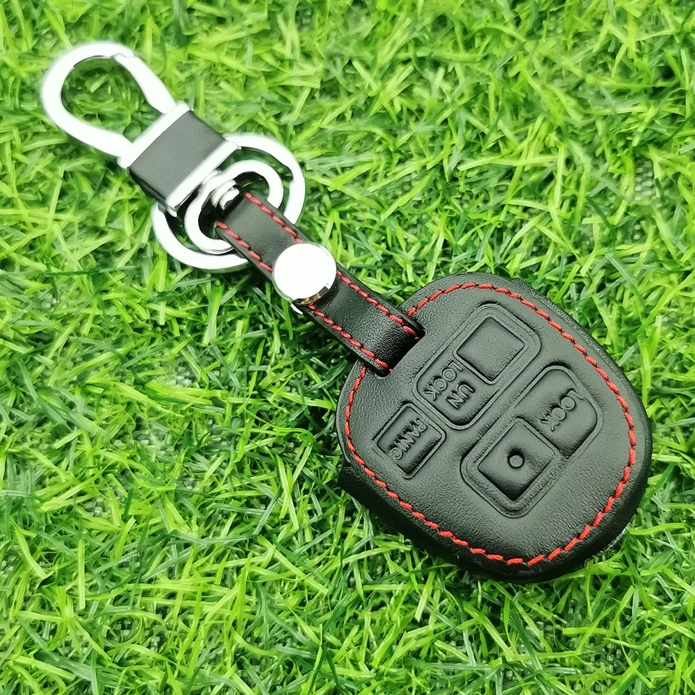 Leather Car Key Case Cover Fob for Toyota FJ Cruiser Land 2008-2014 Yaris Echo for Lexus ES GS LS IS RX SC LX RX400h Accessories