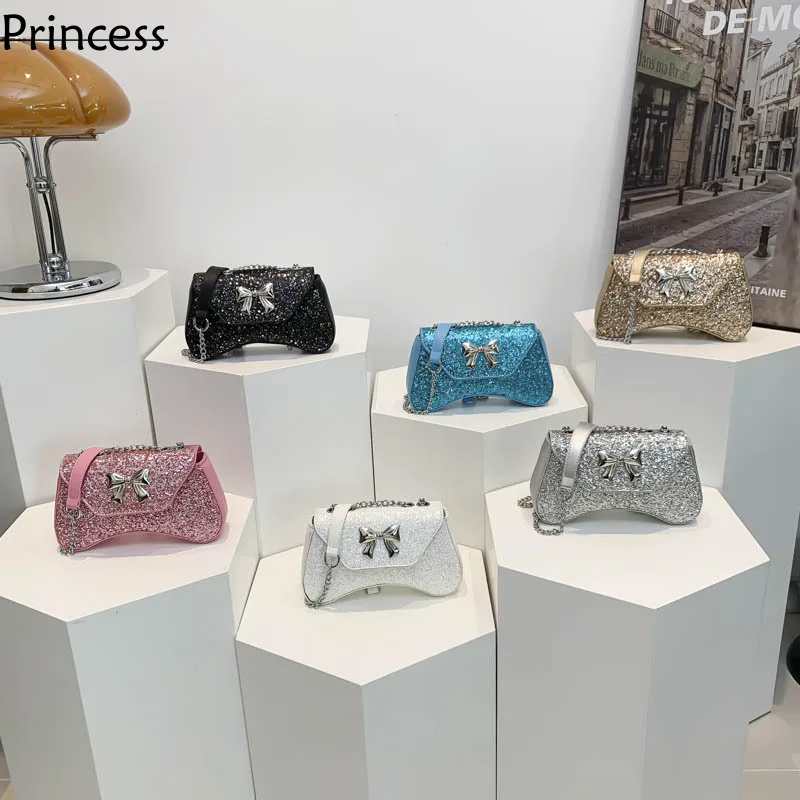 2024 New Trendy And Fashionable Shining Small Square Edition Internet Versatile Western top-handle bags Handbag for women