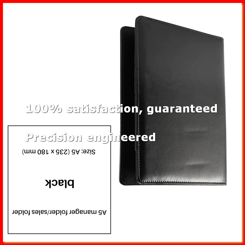 A5 Document Bag File Folder Clipboard Business Office Financial School Supplies (Black)-A73M