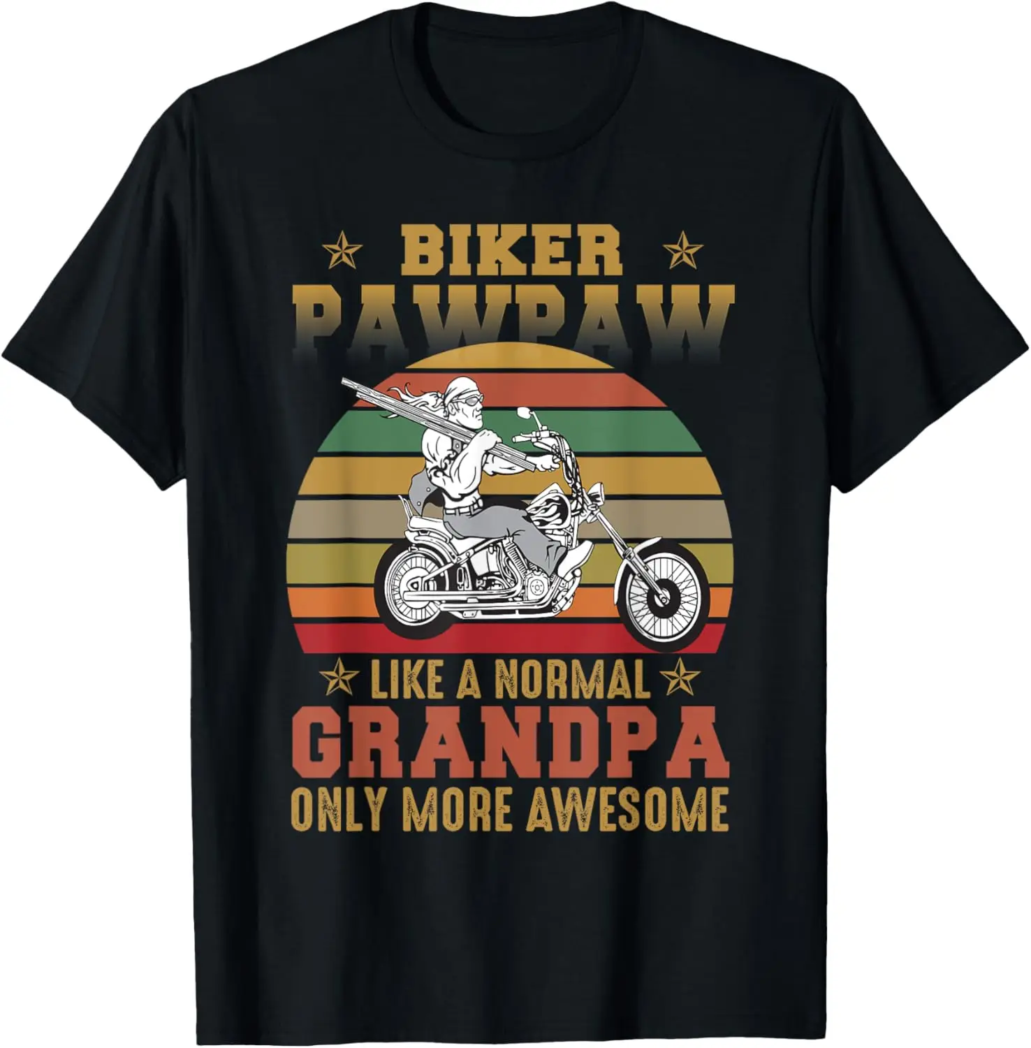 

Biker Pawpaw Motorcycle Grandpa Gift Vintage Sunset Design T-Shirt