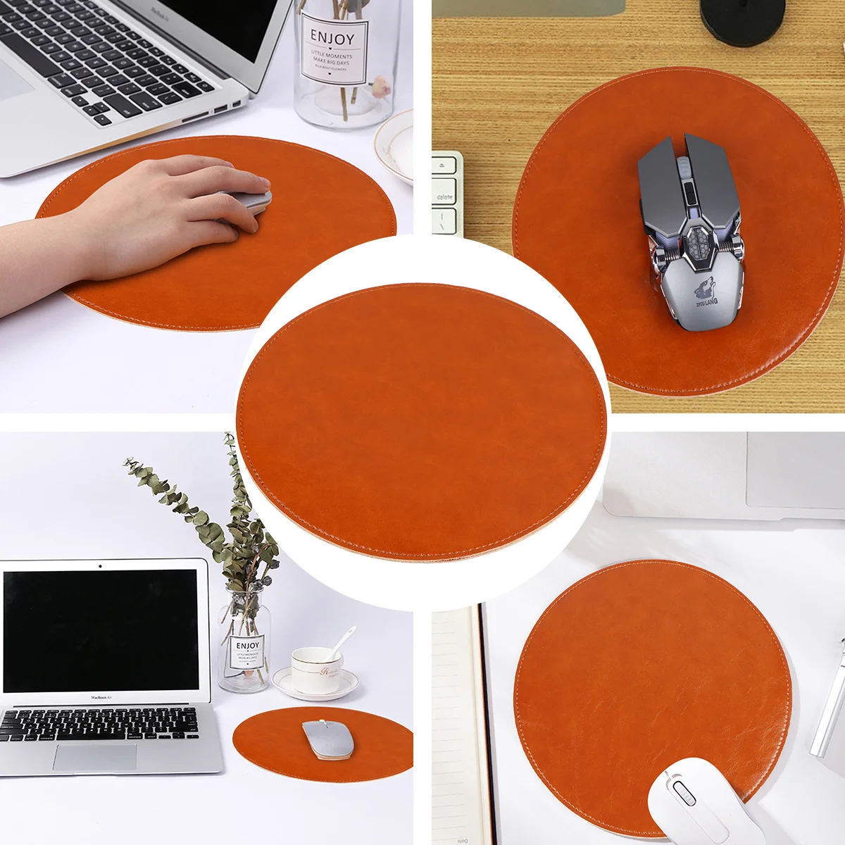 

Round Mouse Pad Microfiber Gaming Mouse Mat For Laptop Desktop Home Office Use Non-Slip Base Comfortable