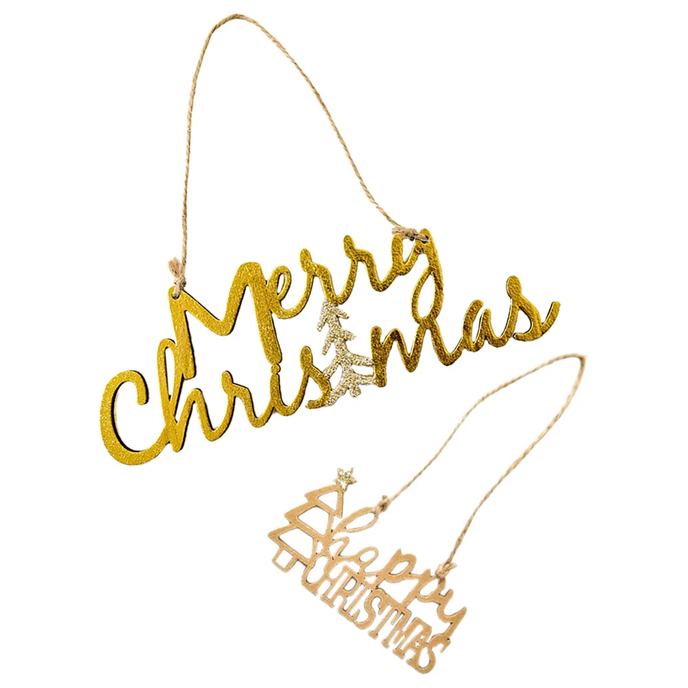 

2Pcs Christmas Tree Wooden Pendant Xmas Decorations Hanging Ornaments Party Layout Christmas Decorations Xmas Wooden Pendants