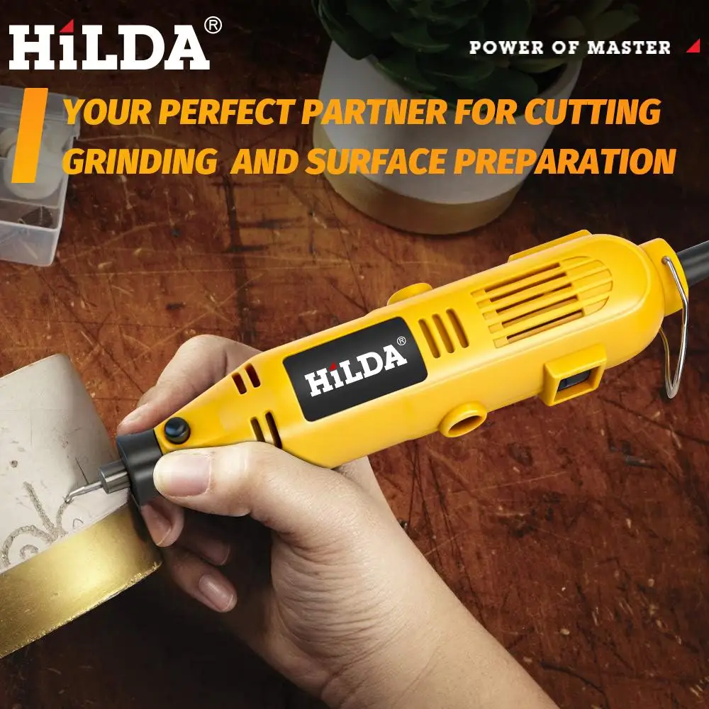 HILDA Drill Electric Carving Cutting Engraving Pen Multi-function Electric Grinder Variable Speed DIY High-Power Rotary Tools