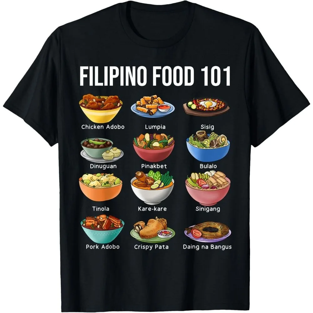 NUEVA comida filipina 101 Popular comida Pinoy divertida camiseta filipina fresca