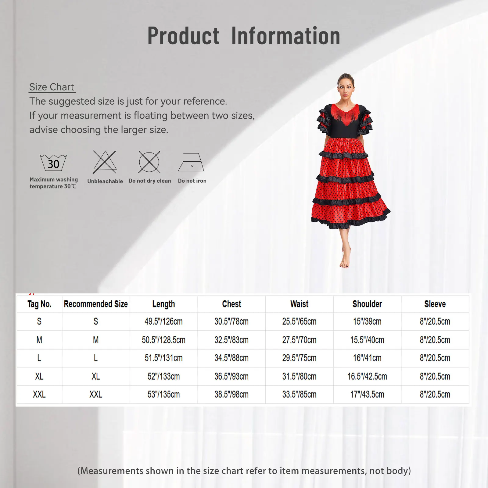 Frauen Flamenco Dance Performance Kostüm Quasten Kurzarm Tiered Rüschen Farbe Block Punkte Kleid Bühne Walzer Ballsaal Kleid