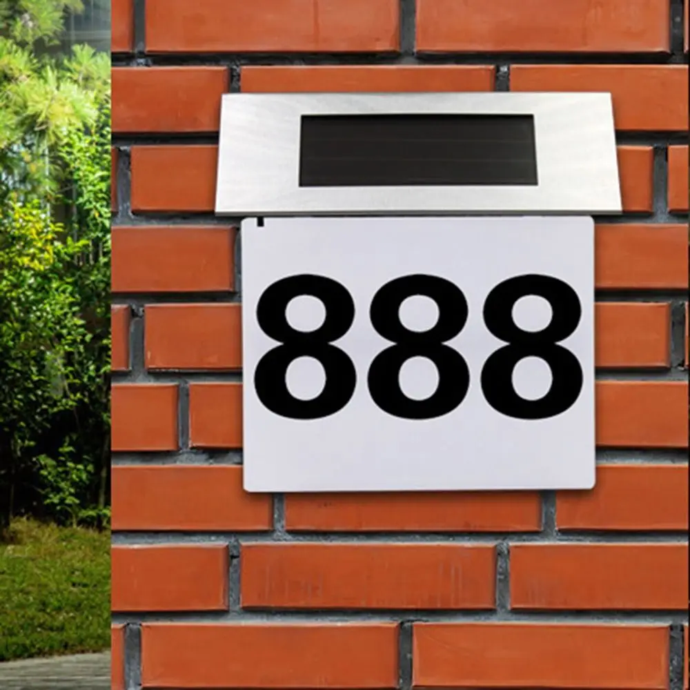 Solar-Powered LED Door Sign Light Rainproof Moisture-proof Home Door Number Lights Energy-Efficient Easy Install