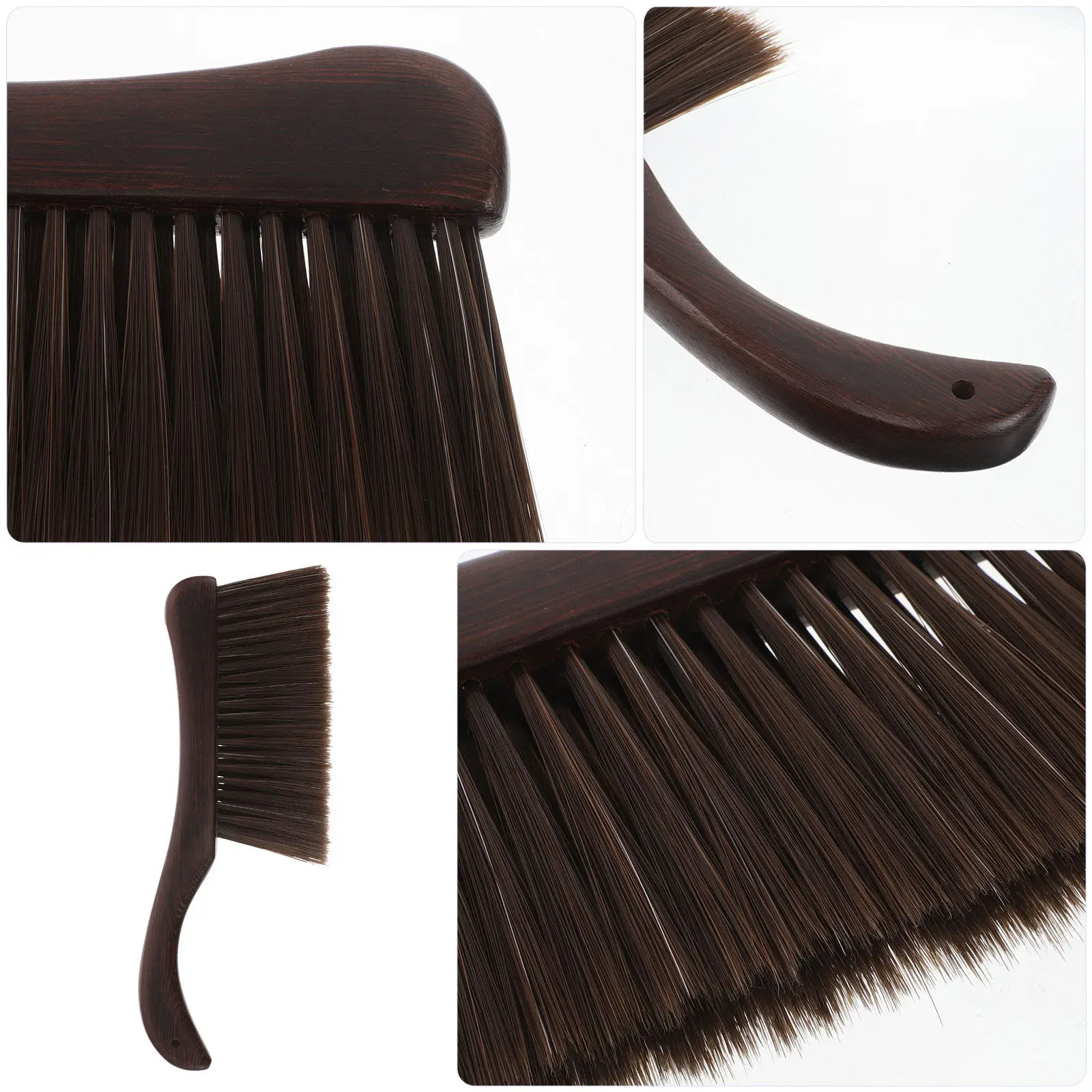 Hand Sweeper with Wooden Handle Soft Dense Bristles Compact Handheld Broom for Bed Sheets Couches Carpets Countertops Dust