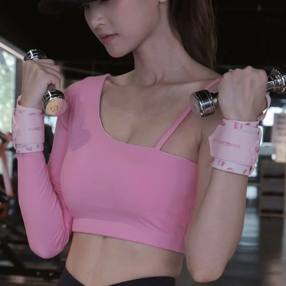 

1 Pair Adjustable Women Sports Wristband Lightweight Soft Woman's Fitness Wristband Breathable Pink Fitness Protect Band Gym