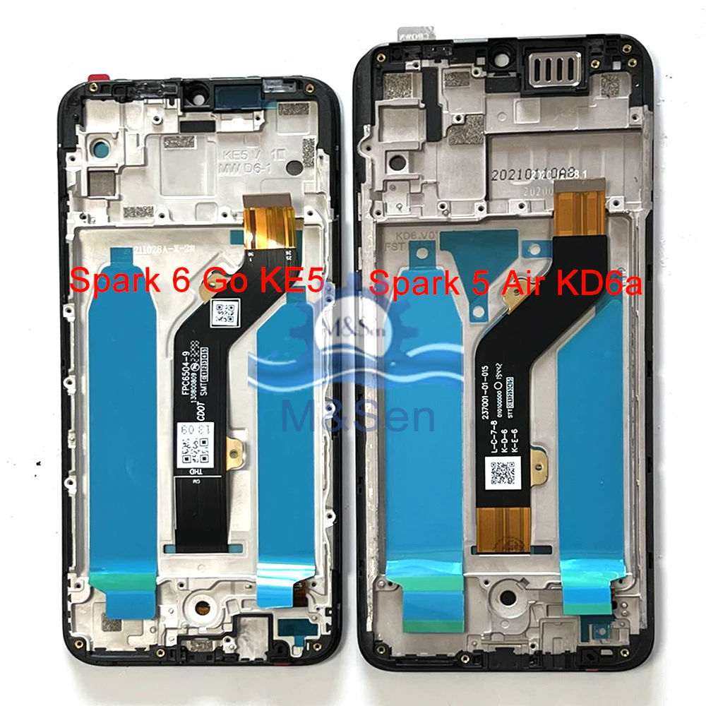 For Infinix Tecno Spark 5 5 pro KD7 LCD 5 Air KD6 Display Screen Touch Digitizer For Tecno Spark6 GO KE5 LCD KE7 6 Air KE6 Frame