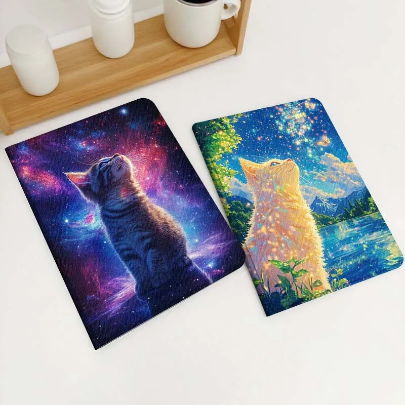 

Cute Cat Starry Sky Gift For Xiaomi Redmi Mi Poco Pad 2 5 6s 7 7s Ultra Pro Max 14 12.4 12.1 inch Soft Tablet Case