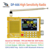 DP-666 TEF6686 Radio High Sensitivity Full Band FM AM LW MW SW Shortwave ESP32 RDS 2.8 inch IPS LCD DEEPELEC