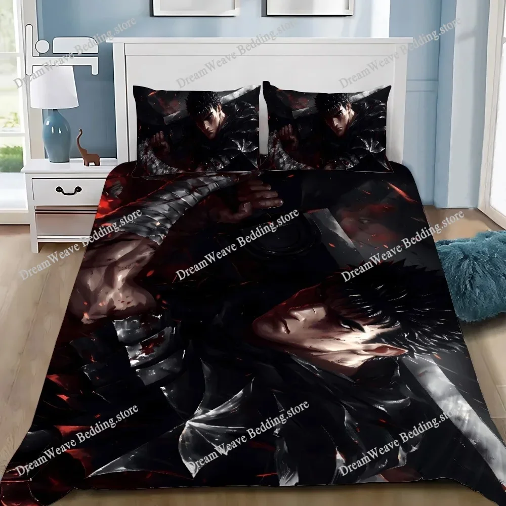 Anime Berserk Duvet Cover Pillowcase Bedding Set Adult Boy Girl Bedroom Decoration Children Gift Single Double Large Size