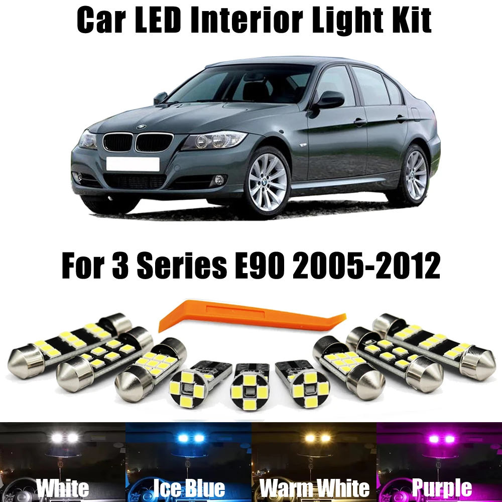 17Pcs Canbus LED Interior Dome Reading Trunk Light Bulb Kit For BMW 3 Series E90 Sedan 2005 2006 2007 2008 2009 2010 2011 2012