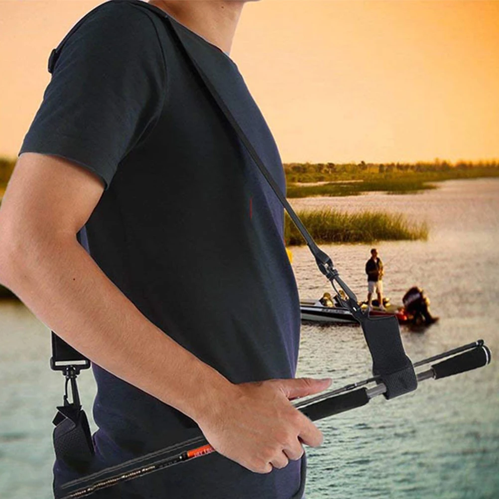 

1Set Adjustable Fishing Rod Carrier Strap Comfortable Shoulder Harness Durable Rod Belt Convenient Carrying Fishing Pole Holder