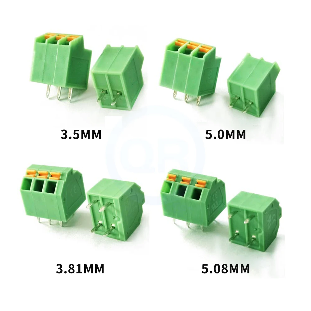 10 Pcs KF 250NH 3.5/3.81/5.0/5.08mm PCB Quick Terminal Block Bevelled Spring Type Single Dual Pin DG246 SPTA1.5 1751163
