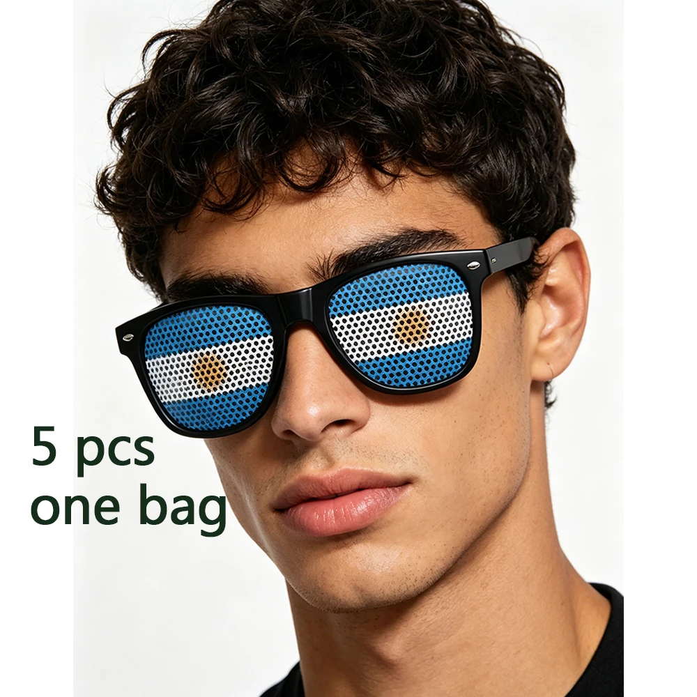 Flagnshow 5 Pcs Football Soccer Fans Argentine Flag Sunglasses
