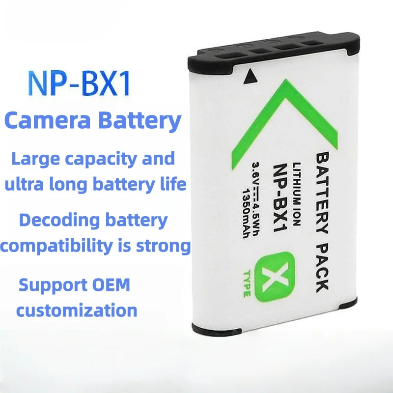 NP-BX1 3.6V 1350mAh Camera Battery Suitable for Sony Zv1 RX100 HX50 WX350 M6 M2 M3 M4 CX240E Long-range Lithium Battery