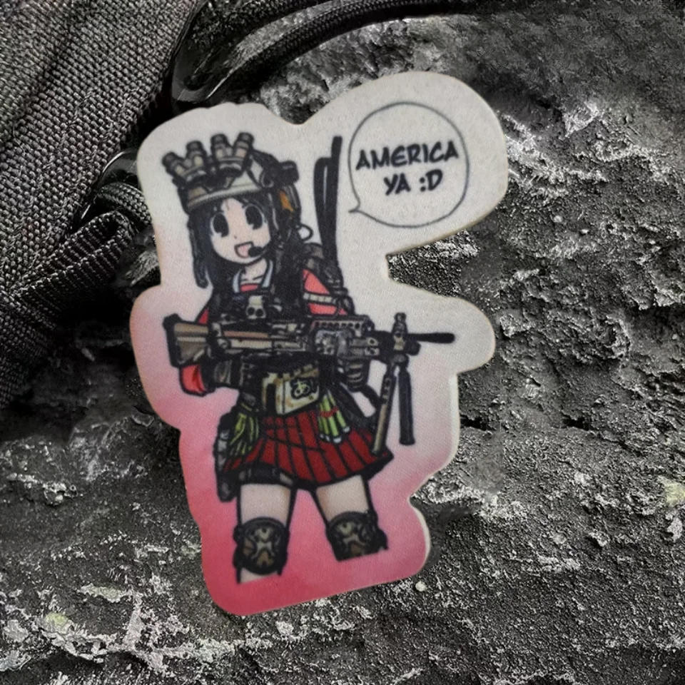 Anime Girl Tactische Patch Animatie Gedrukt Klittenband Patch Militaire Moreel Badge Kleding Rugzak Decoratieve Stickers
