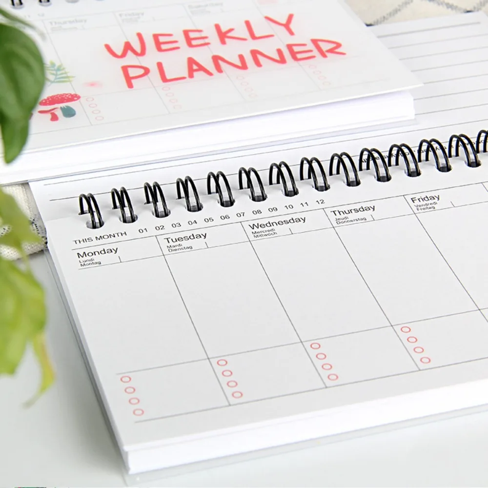 Student Diary Flip Notebook Notebook Agenda Book Diary Planner ตารางการวางแผนรายสัปดาห์