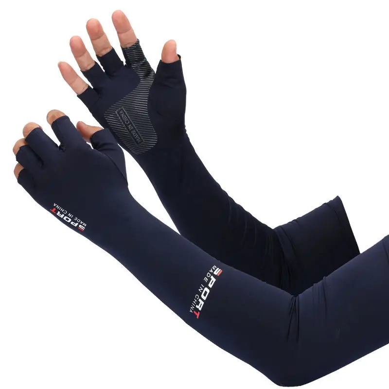 Guantes largos para deportes al aire libre, ciclismo, verano, protector solar, sensación de hielo