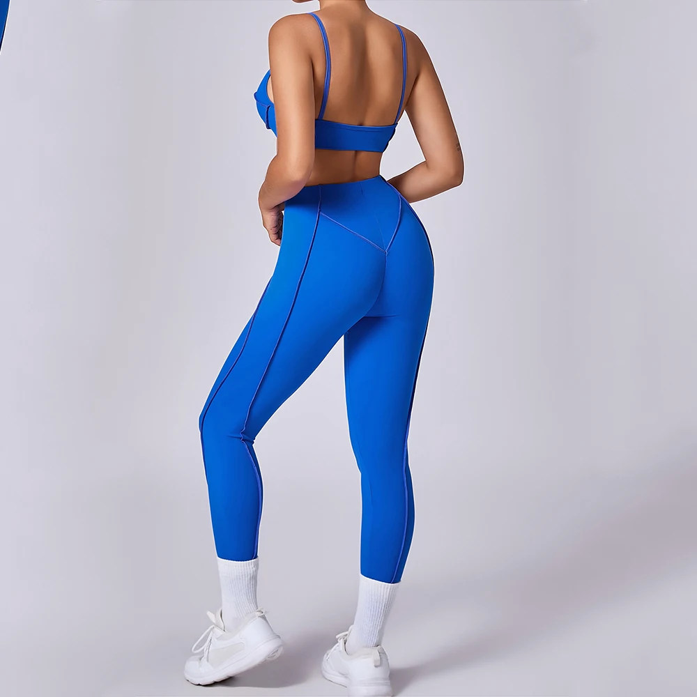 

Women's Tracksuit 2 Pieces Yoga Set Gym Clothing Running Push Up Workout Sportswear High Waist Leggings Fitness Bra Sports Suits