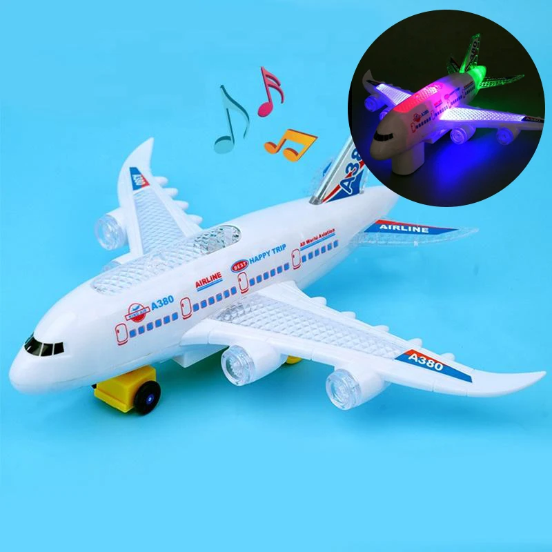 

Electronic Aeroplane Toy with Music & Light Airplane Toy Electric Detachable Plane Toys Autopilot Automatic Obstacle Avoidance