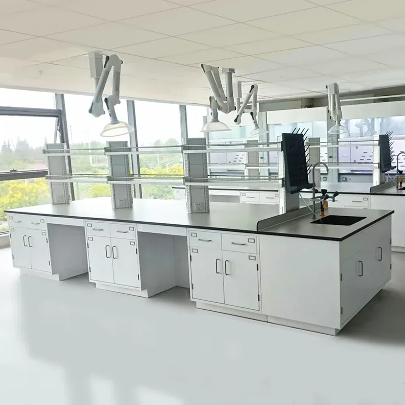 

High Quality Customized Lab Island Table Modern Steel Workstation Bench For Schools Hospitals And Laboratories