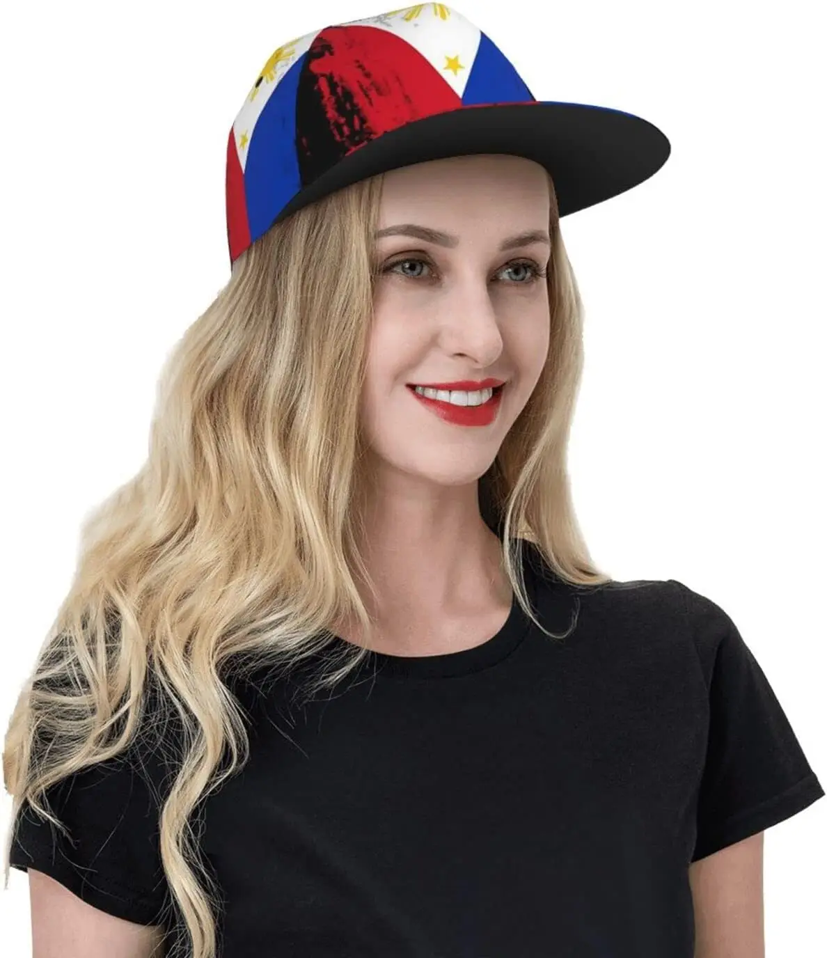 Philippines Flag Baseball Cap for Men Women Filipino Snapback Hat Adjustable Filipino Sun and Star Flag Flat Bill Brim Hat