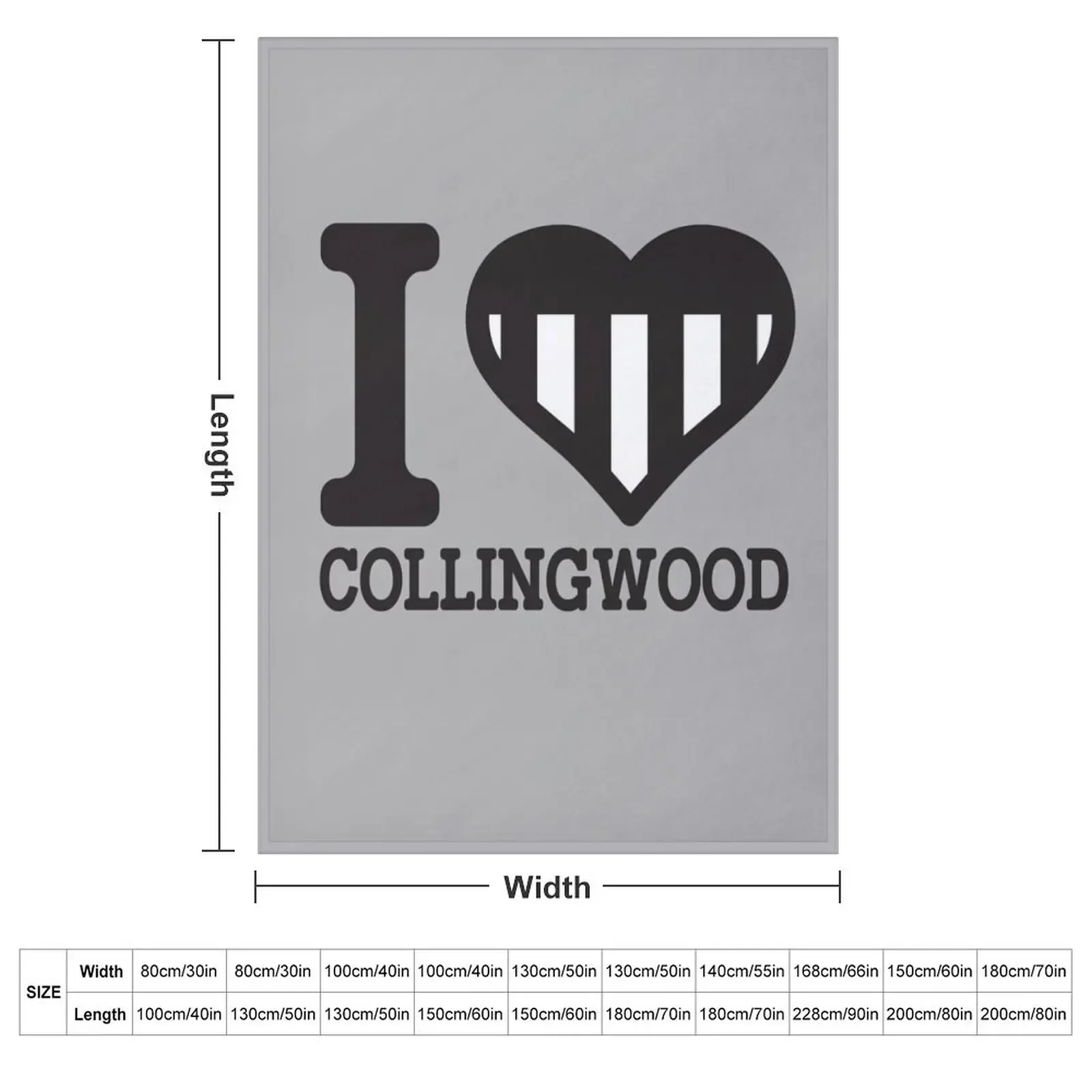 “I love Collingwood” AFL & AFLW Inspired Apparels, Merchandise, T Shirts, Leggings, Skirt, Mask, Apron Throw Blanket