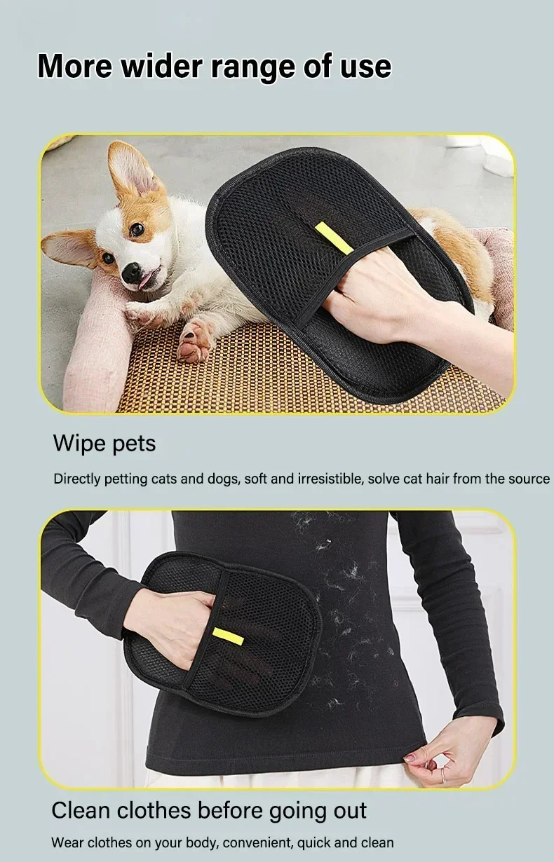 Tierhaarentferner-Handschuh Tierhaarentferner-Handschuhe Entfilzungsbürste Handschuh für Katzen und Hunde – Detail 6