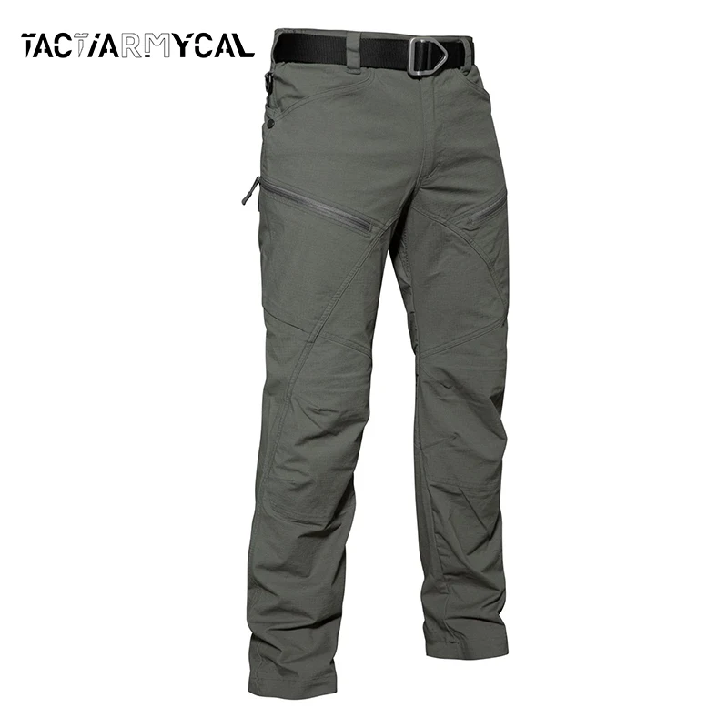 2024 Casual Cargo Pants Men Tactical Trousers Mens Waterproof Wear-Resistant Multi Pockets Pant Outdoor Running Hiking Wear