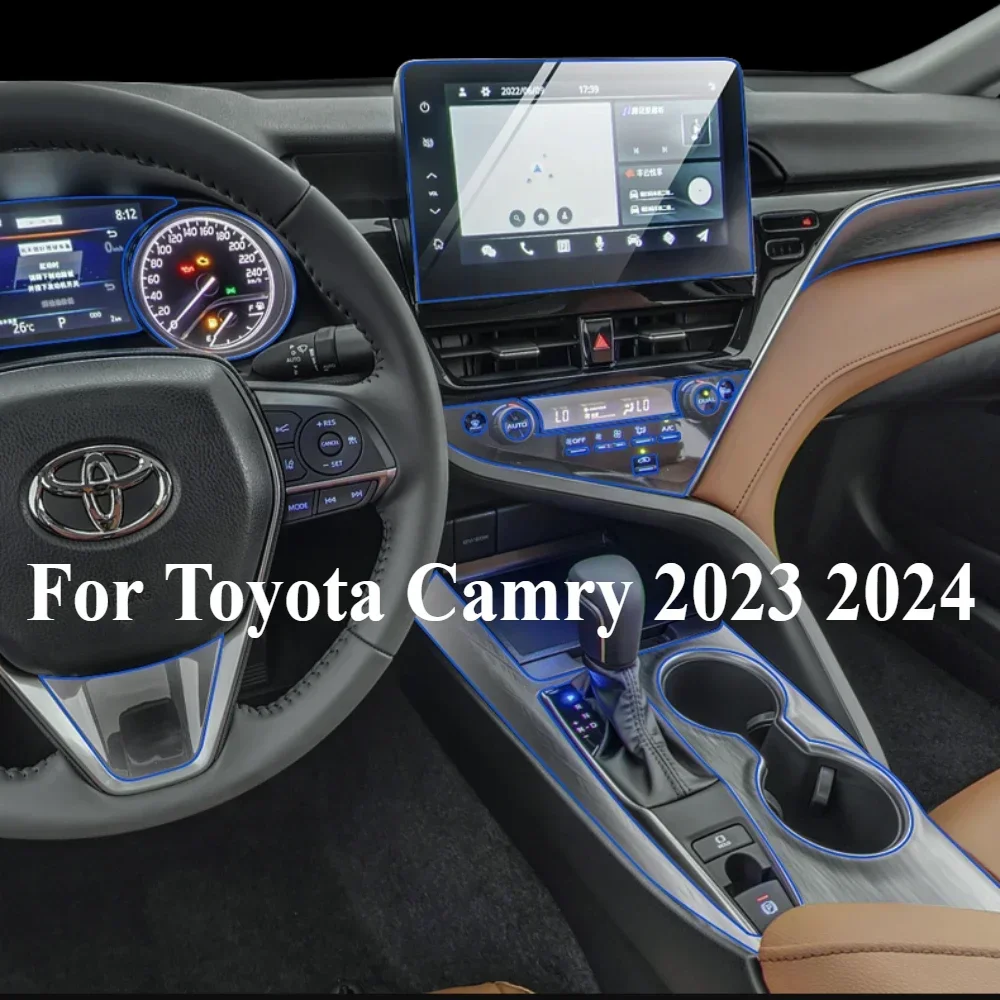 Для Toyota Camry 2023 2024, аксессуары для салона автомобиля, прозрачная пленка из ТПУ, панель переключения передач, GPS, центральная консоль, защитная наклейка PPF