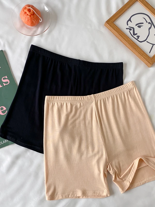 

Summer plus Size Safety Pants Three-quarter Length Home Pants High Waist Elastic Bottoms for Plump Women Versatile Skin-frien...