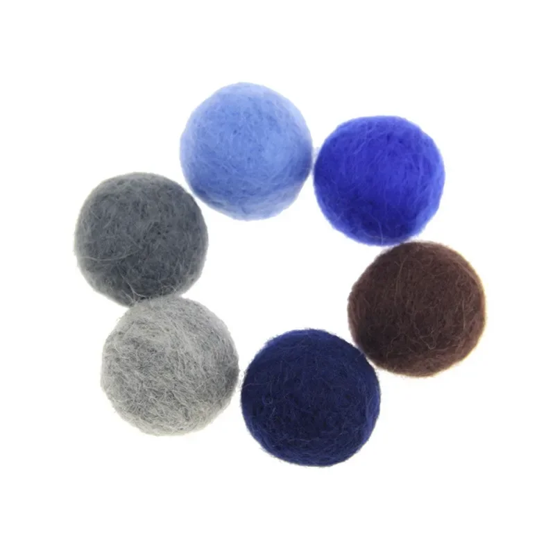 Round Wool Felt Balls, Pom Poms, Handmade DIY Christmas Gifts, 3cm, 10Pcs per Lot