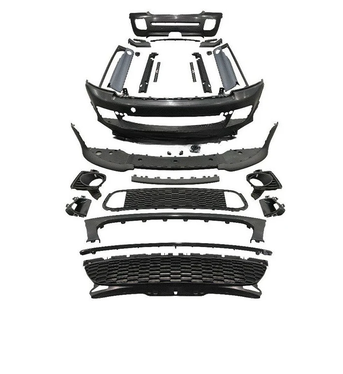 

R56 R55 Upgrade style body kit pp material with front bumper front lip shade side skirt R55 R56 GP style car kit