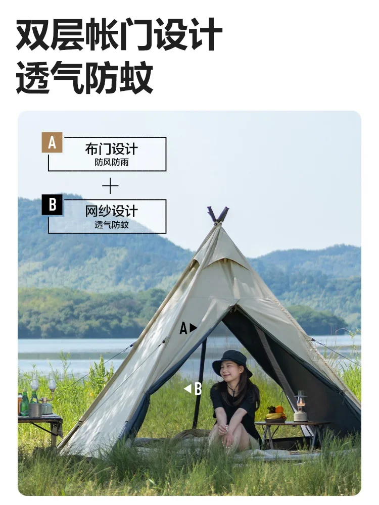 

décoration maison Tent Outdoor Camping Supplies Equipment Great Pyramid Type Windproof and Rainproof Camping Multi-Person Family