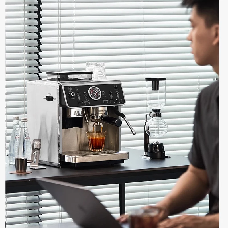 연마기 우유 거품 이중 펌프 포함 반자동 에스프레소 메이커, 에스프레소 카푸치노용 PID + NTC, 3in 1