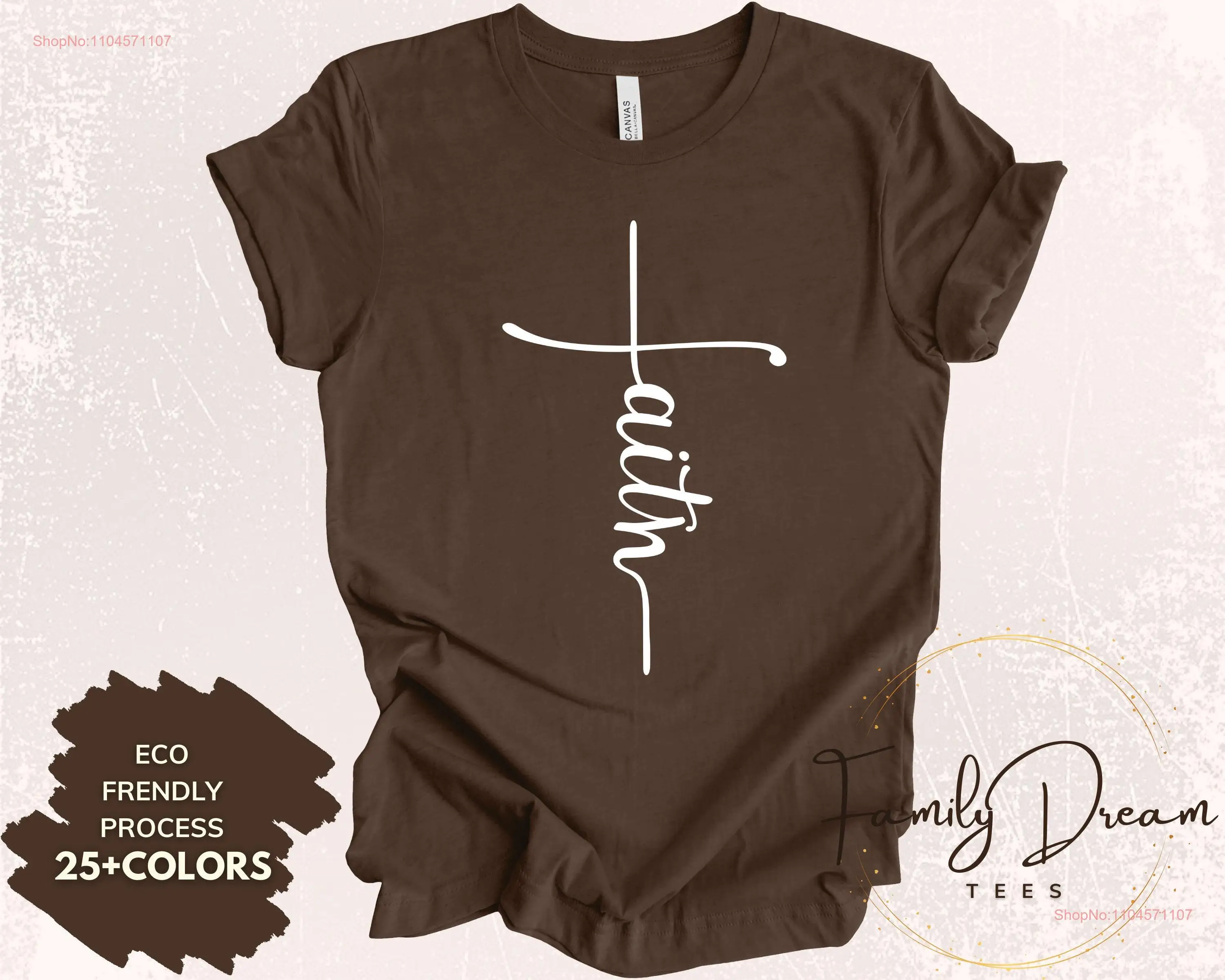 تي شيرت الإيمان الصليب يسوع الحب المسيحي والنعمة عموديًا بأكمام طويلة أو قصيرة