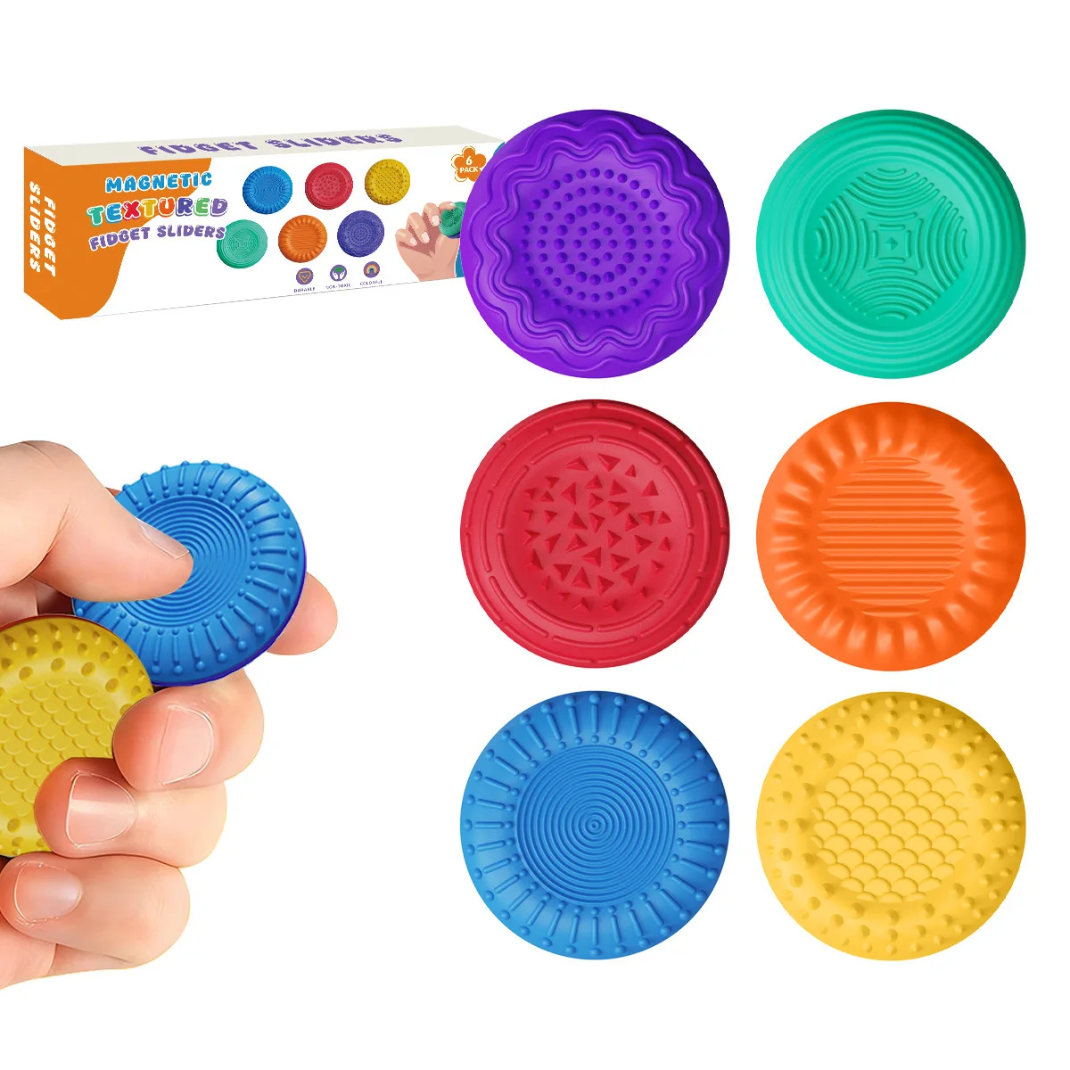 Juguetes magnéticos para adultos y niños, juguetes sensoriales texturizados para autismo, alivio de la ansiedad, deslizadores silenciosos para el estrés