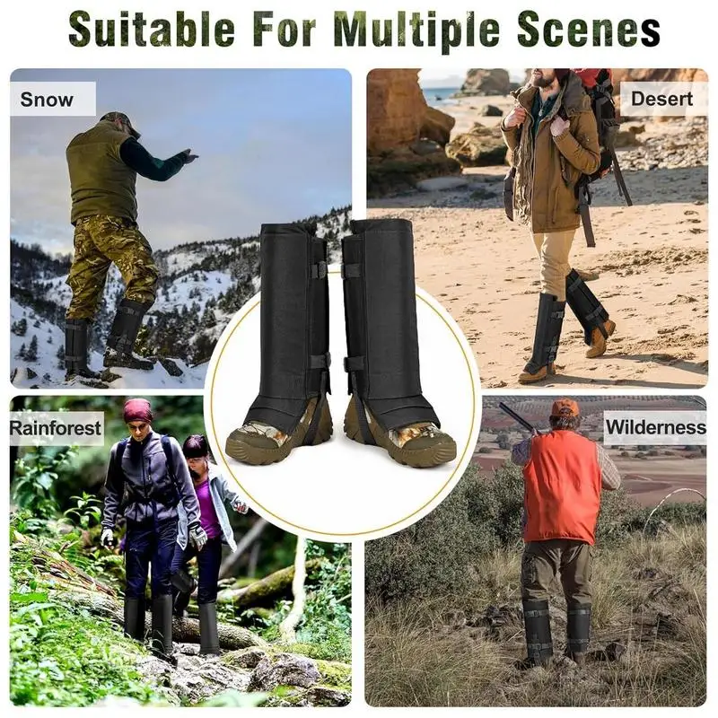 Snake Gaiters Leg Guards Waterproof Snake Chaps Breathable Anti-Snake Gaiters Adjustable Snake Bite Protection Hunting Chaps For